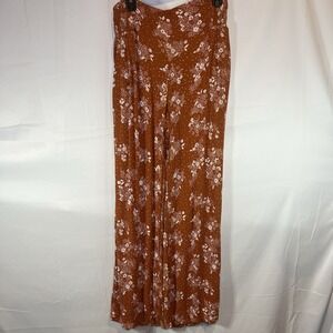 Three Dots Women's  Large Pull-On Gauze Pants Elastic Waist Rayon Flowy Mid-Rise